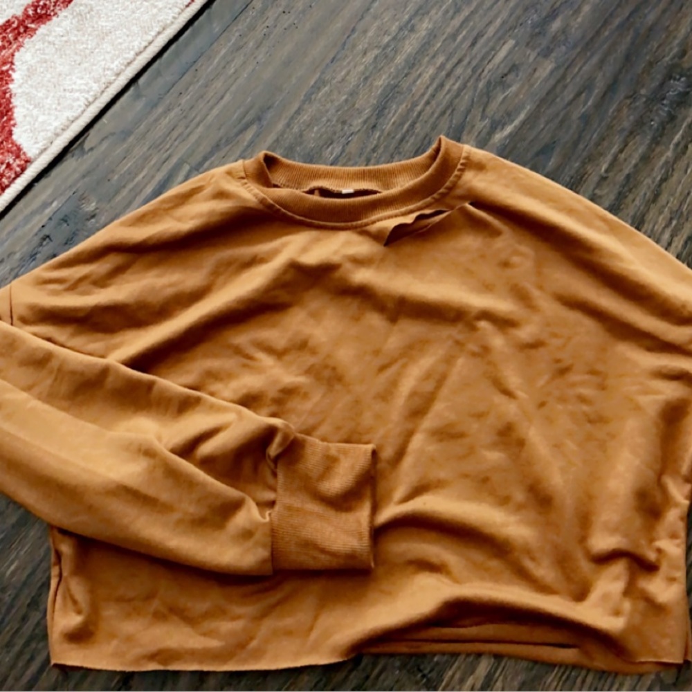 Ripped long sleeve crop top